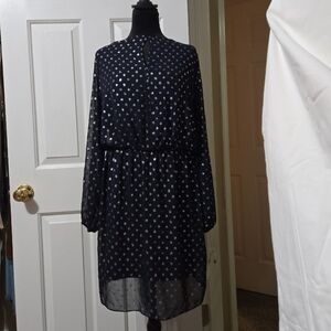American Living Black and White Polka Dot Dress